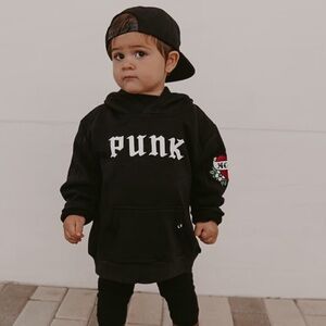 LITTLE TROUBLE PUNK Sweatshirt Hoodie Black Punk 2T